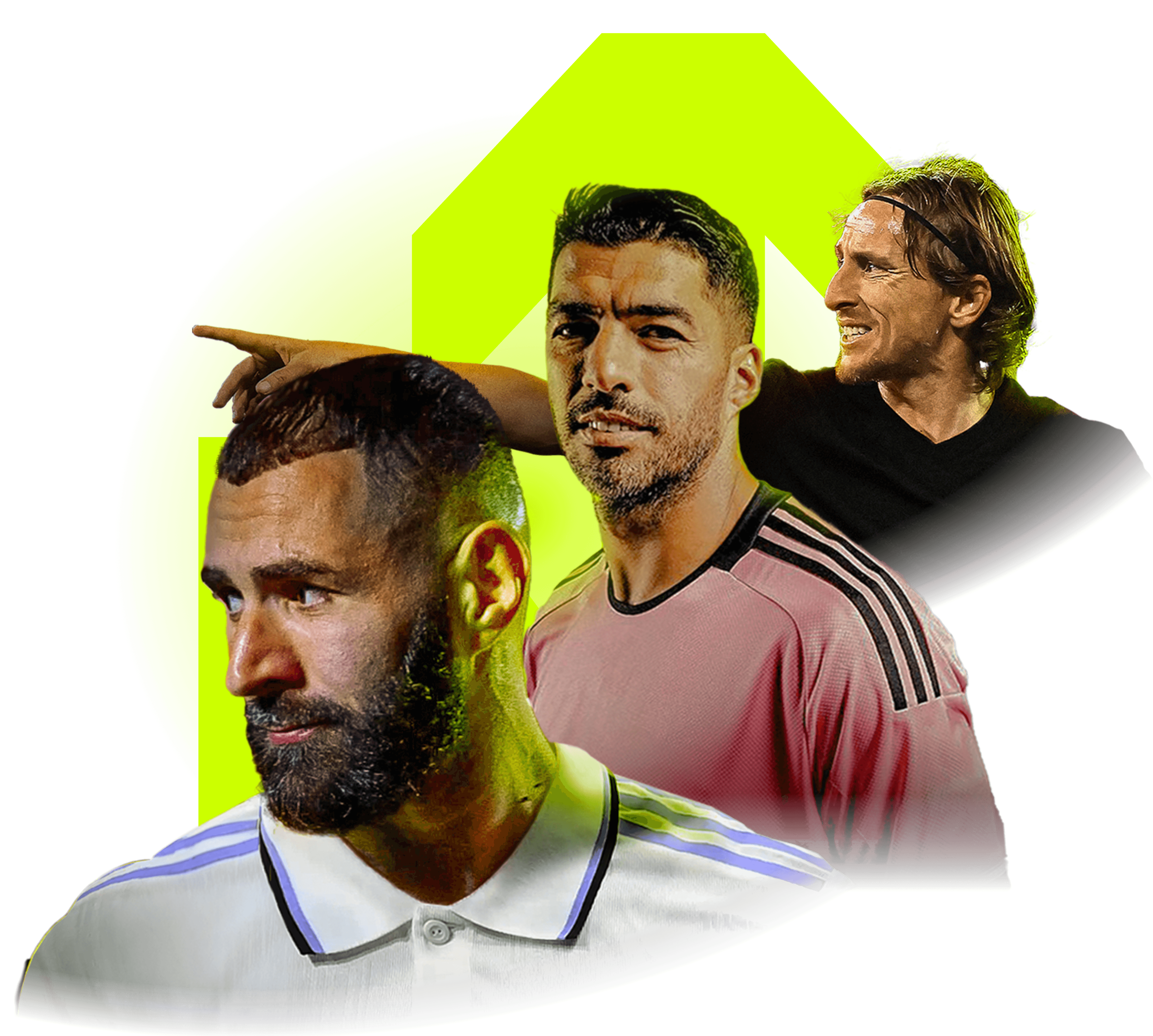 Karim Benzema, Luis Suárez and Luka Modrić